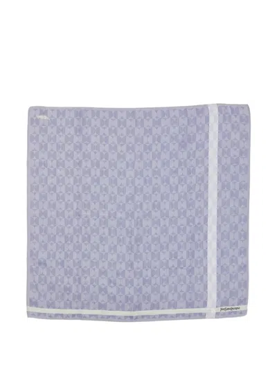 Pre-owned Saint Laurent Circle-pattern Handkerchief In Purple