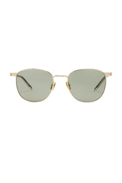 Saint Laurent Circular Sunglasses In Gold  Crystal  & Green