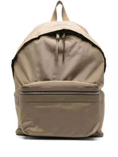Saint Laurent City Backpack In Neutral
