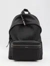 Saint Laurent City Backpack In Nylon Ripstop And Leather In Black