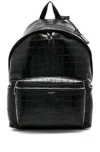 Saint Laurent Leather Coco Backpack In Black Croc