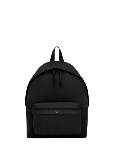 Saint Laurent City Backpack With Double Zip And Adjustable Straps