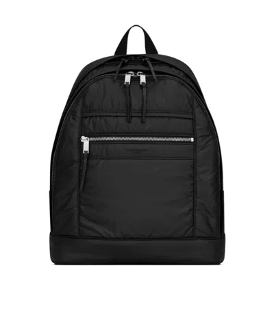 Saint Laurent City Backpack In Nylon In Black