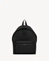 Saint Laurent City Backpack In Nylon Ripstop And Leather In Black