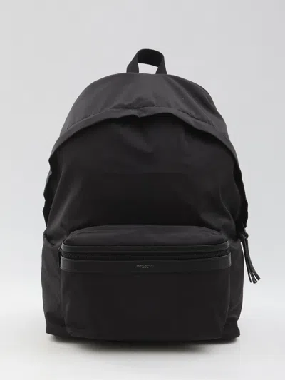 Saint Laurent City Backpack In Nylon Ripstop And Leather