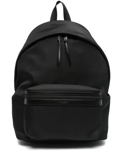 Saint Laurent City Backpack Made Of Econyl®, Soft Leather And Nylon