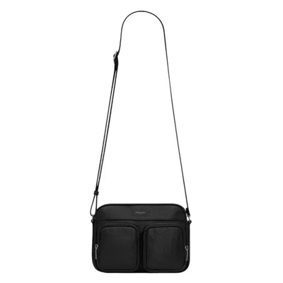 Saint Laurent City  Camera Bag In Grained Leather In Black