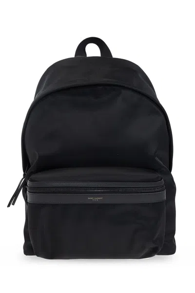 Saint Laurent City Zip-around Backpack In Black