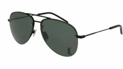 Pre-owned Saint Laurent Classic 11 M 001 Black Sunglasses In Gray