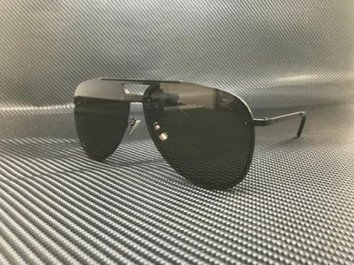 Pre-owned Saint Laurent Classic 11 Mask 002 Black Pilot 99 Mm Men's Sunglasses