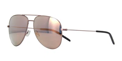 Pre-owned Saint Laurent Classic 11 Rose Gold/pink Mirror (033) Sunglasses