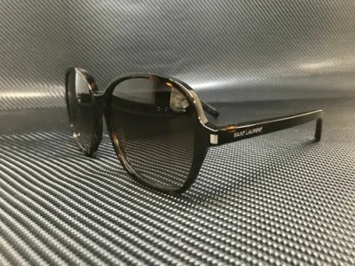 Pre-owned Saint Laurent Classic 8 004 Havana Round 57 Mm Women's Sunglasses