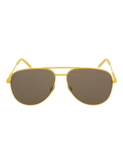Saint Laurent Classic Aviator Unisex Sunglasses In Gold