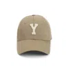 Saint Laurent Classic Baseball Cap With Embroidered Letter Y In Green