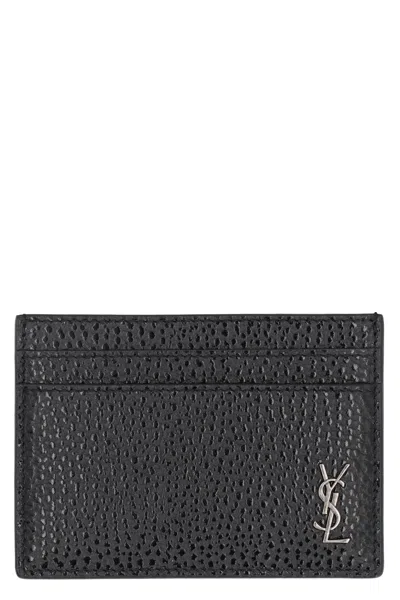 Saint Laurent Classic Black Leather Card Holder For Women
