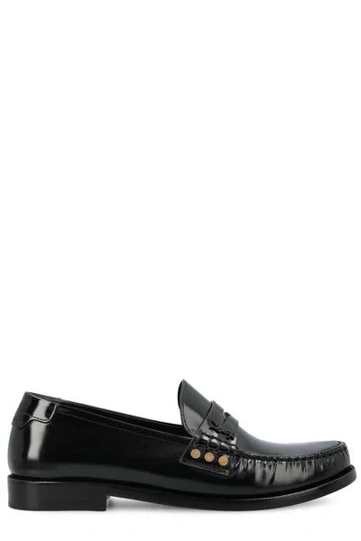 Saint Laurent Classic Black Leather Loafers For Women