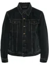 Saint Laurent Grey Egg Jacket In Denim Man In Navy
