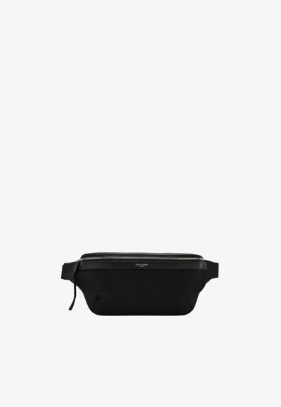 Saint Laurent Classic Canvas Belt Bag In Black
