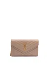 Saint Laurent Classic `cassandre` Chain Wallet In Brown