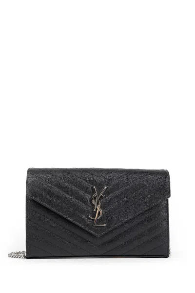 Saint Laurent Classic Cassandre Chain Wallet In Orange