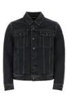 Saint Laurent Oversized Jacket In Dark Blue Black Denim In Blue