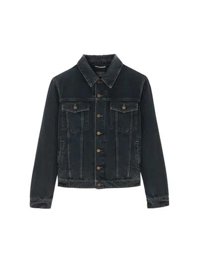 Saint Laurent Classic Denim Jacket In Black