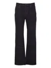 Saint Laurent Classic-five Pockets Logo-patch Jeans In Black