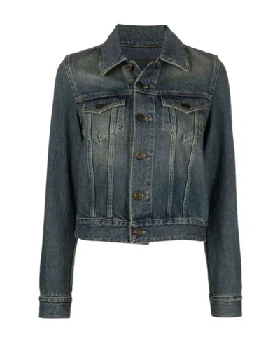 Saint Laurent Classic Jacket In Deep Vintage Blue Denim