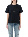 Saint Laurent Logo Print Crewneck T-shirt In Black