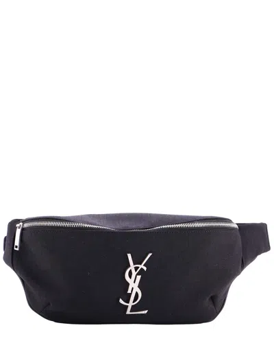 Saint Laurent Classic Monogram Belt Bag Canvas (authentic Pre-loved) In Black