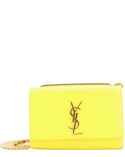 Saint Laurent Classic Monogram Crossbody Bag Grainy Small (authentic Pre-  Loved) In Yellow