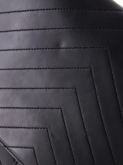 Pre-owned Saint Laurent Classic Monogram Envelope Chain Bag Matelasse Chevron Leather Medium Shoulder Bag In Black