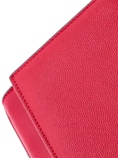 Pre-owned Saint Laurent Classic Monogram Leather Long Clutch Bag In Pink