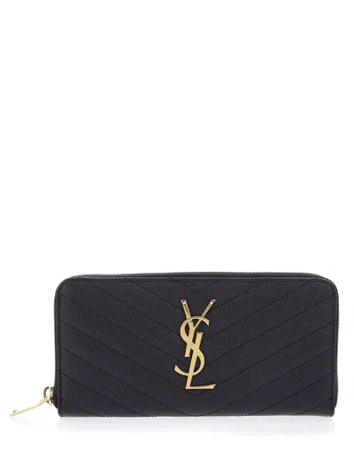 SAINT LAURENT CLASSIC MONOGRAM SAINT LAURENT WALLET WALLETS BLACK