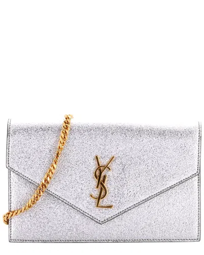 Pre-owned Saint Laurent Classic Monogram Wallet On Chain Small (authentic Pre-loved)