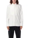 Saint Laurent Classic Relaxed Fit Smoking Shirt In White