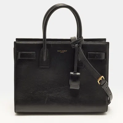 Pre-owned Saint Laurent Classic Sac De Jour Baby Black Leather Tote