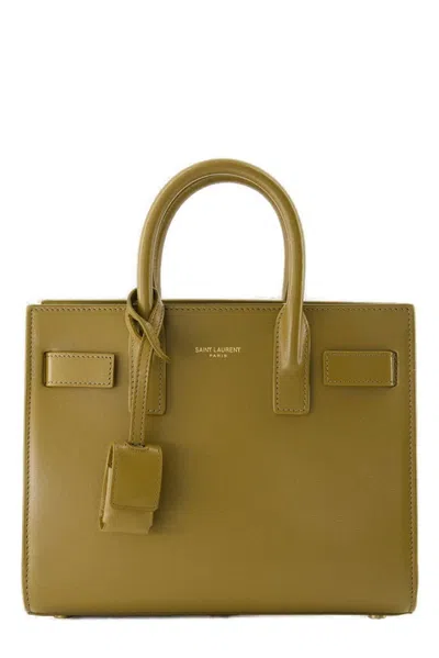 Saint Laurent Classic Sac De Jour Nano Tote Bag In Green