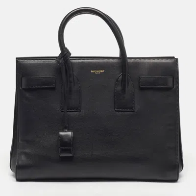 Pre-owned Saint Laurent Classic Sac De Jour Small Black Leather Tote