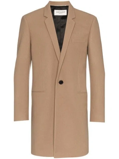Saint Laurent Classic Single-button Coat In Nude