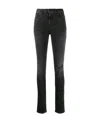 Saint Laurent High-waisted Skinny Jeans In Black