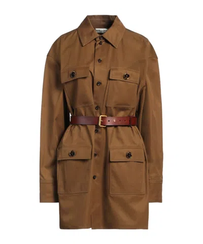 Saint Laurent Classic Solid-color Long Coat In Brown