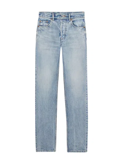 Saint Laurent Classic Straight Leg Jeans For Women In Blue