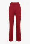 Saint Laurent Cotton-twill Straight-leg Pants In Red