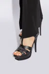Saint Laurent Tribute Black Sandals With Platform In Patent Leather Woman In Black