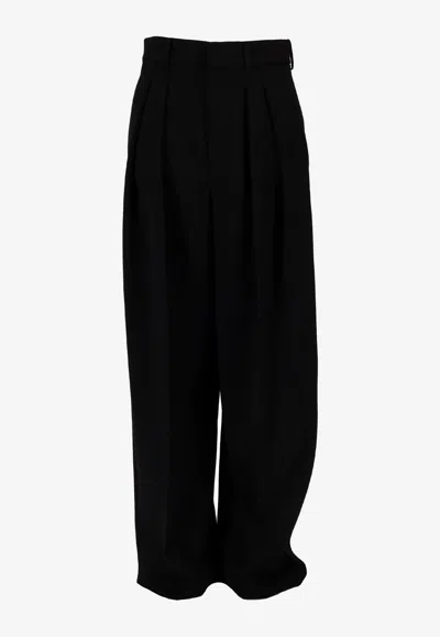 Saint Laurent Classic Wool Pants In Black