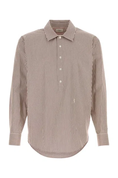 Saint Laurent Classic-fit Polo Shirt With Contrast Collar In Yellow