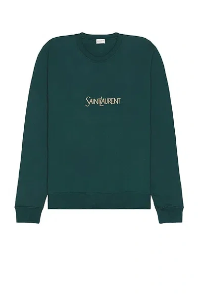 Saint Laurent Classique Old School Sweater In Green