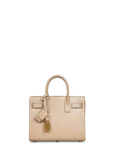 Saint Laurent Clear Beige Sac De Jour Nano Handbag In Nude