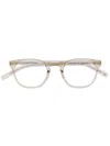 Saint Laurent Clear Horn-rimmed Glasses In Neutrals